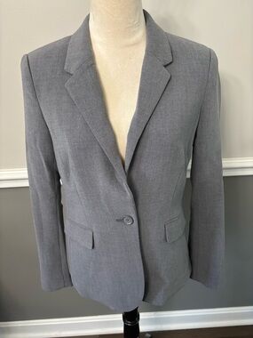 Isaac Mizrahi Classic Single-Button Gray Women's Blazer